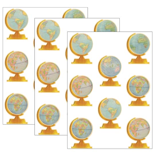 Teacher Created Resources Travel The Map Globes Accents, 3 Packs of 30